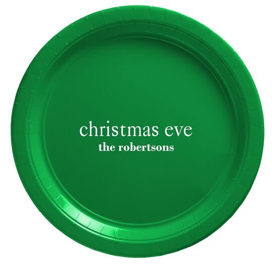 Big Word Christmas Eve Paper Plates