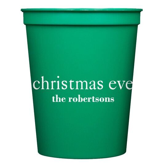 Big Word Christmas Eve Stadium Cups