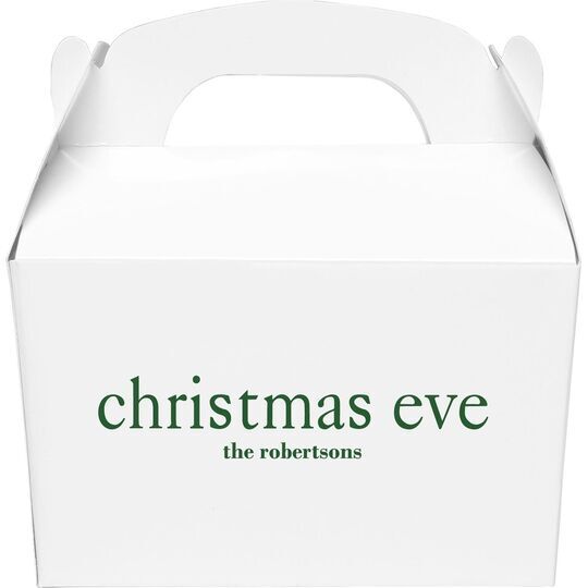 Big Word Christmas Eve Gable Favor Boxes