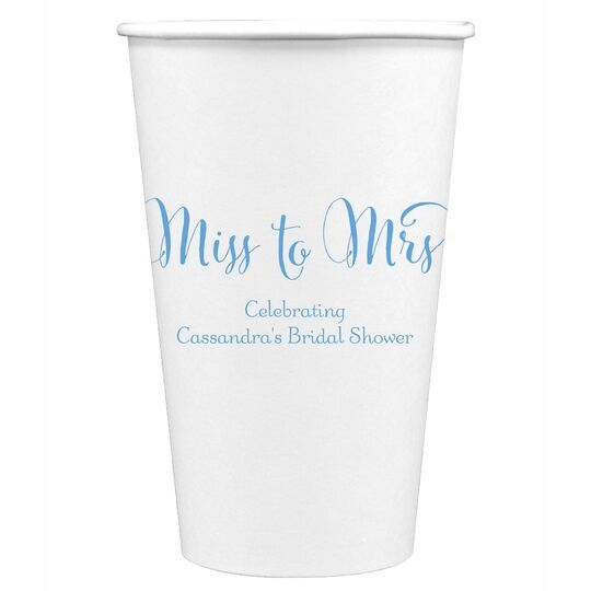 Miss To Mrs Paper Coffee Cups