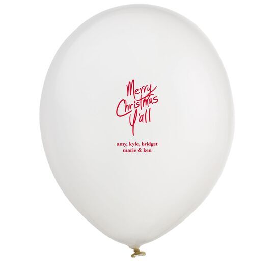 Fun Merry Christmas Y'all Latex Balloons