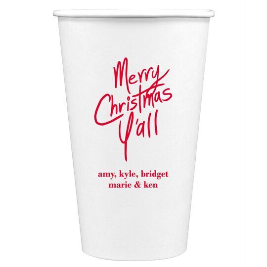 Christmas Y'all 16 oz. Plastic Cups