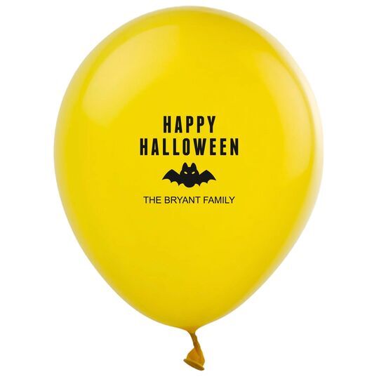 Happy Halloween Bat Latex Balloons