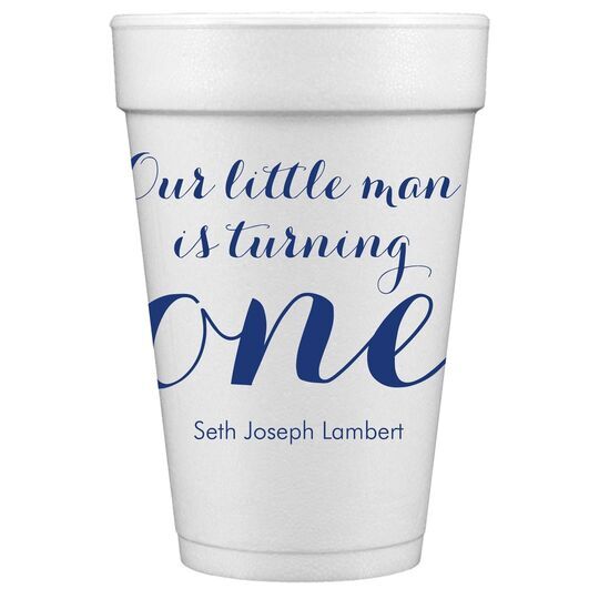 Our Little Man Styrofoam Cups