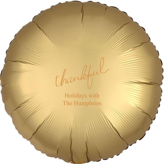 Expressive Script Thankful Mylar Balloons