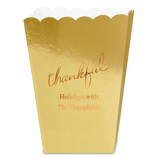 Expressive Script Thankful Mini Popcorn Boxes