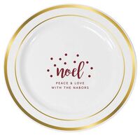 Confetti Dots Noel Premium Banded Plastic Plates