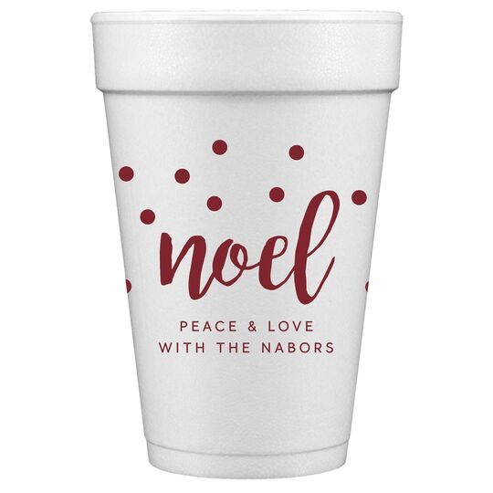 Confetti Dots Noel Styrofoam Cups