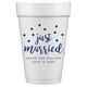 Confetti Dots Just Married Styrofoam Cups Image 2 of 2