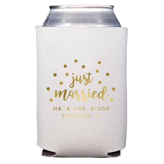 Confetti Dots Just Married Collapsible Huggers