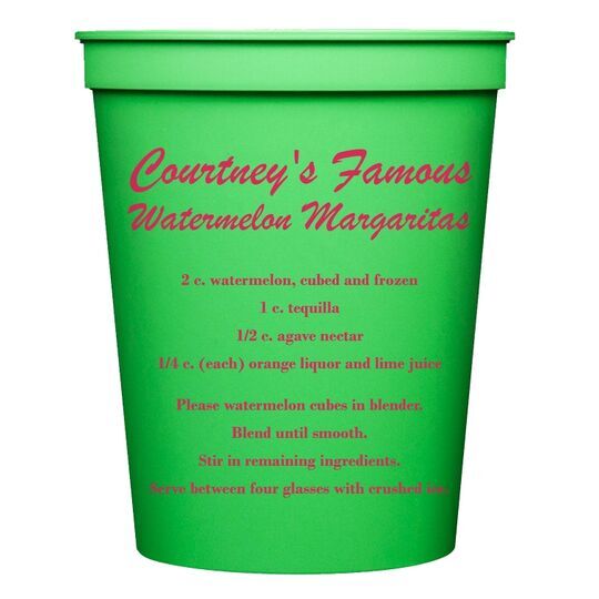 A Lot of Text Stadium Cups