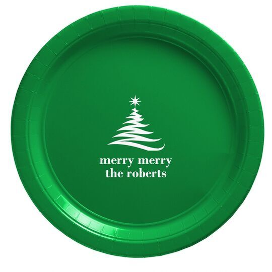 Artistic Christmas Tree Paper Plates