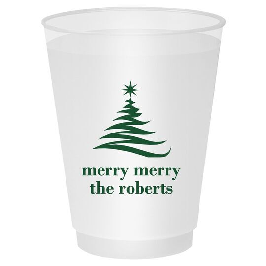 Artistic Christmas Tree Shatterproof Cups