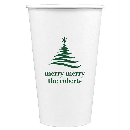 Artistic Christmas Tree Paper Coffee Cups