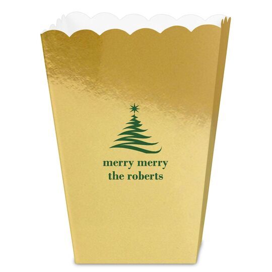 Artistic Christmas Tree Mini Popcorn Boxes