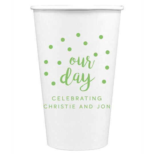 Confetti Dots Our Day Paper Coffee Cups