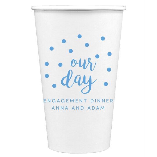 Confetti Dots Our Day Paper Coffee Cups