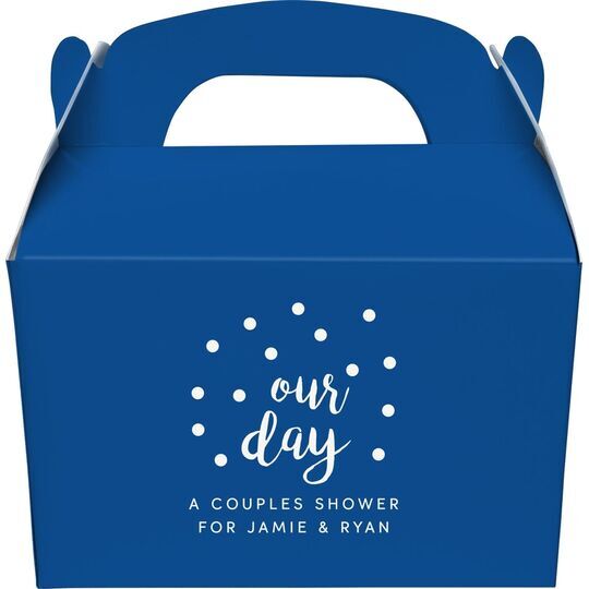 Confetti Dots Our Day Gable Favor Boxes