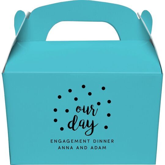 Confetti Dots Our Day Gable Favor Boxes