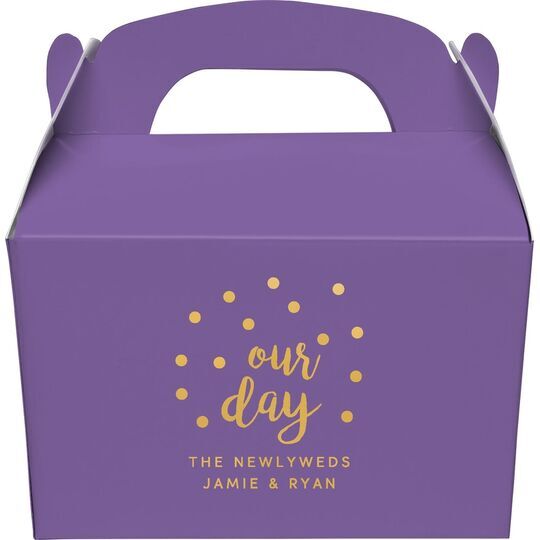 Confetti Dots Our Day Gable Favor Boxes