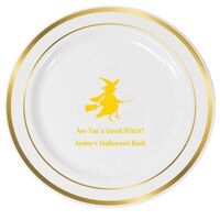 Flying Witch Premium Banded Plastic Plates