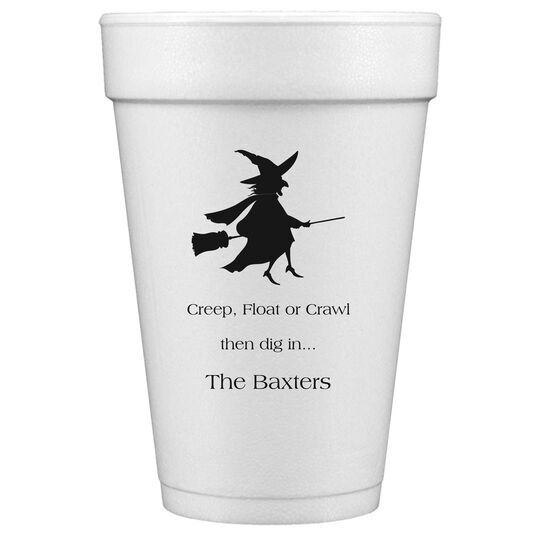 Flying Witch Styrofoam Cups