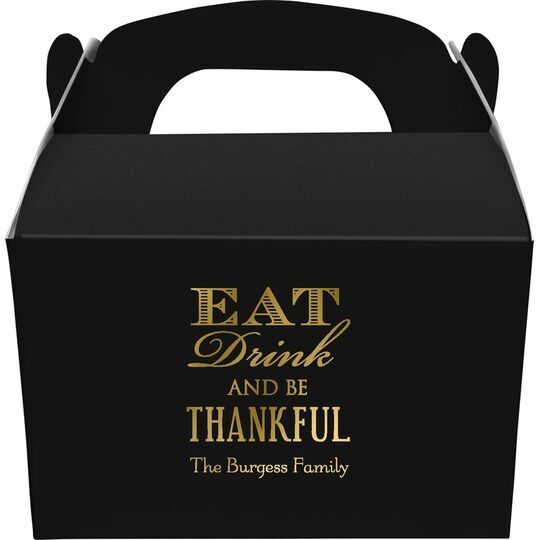 Eat Drink Be Thankful Gable Favor Boxes