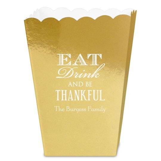 Eat Drink Be Thankful Mini Popcorn Boxes