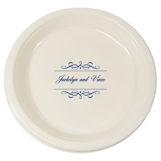 Royal Flourish Framed Names Plastic Plates