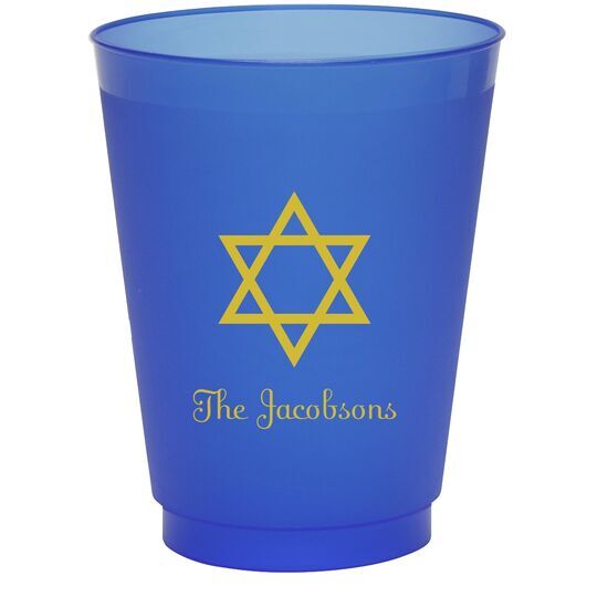 Traditional Star of David Colored Shatterproof Cups