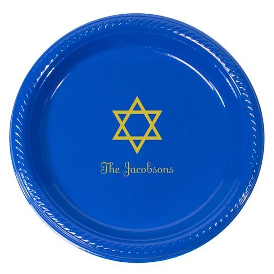 Traditional Star of David Plastic Plates