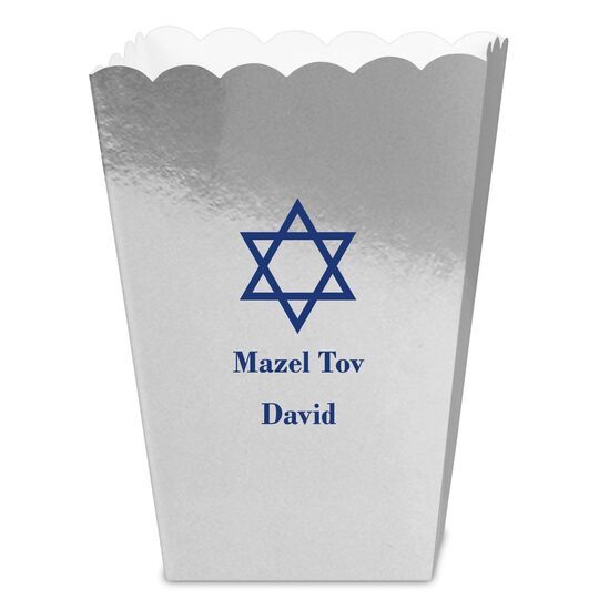 Traditional Star of David Mini Popcorn Boxes