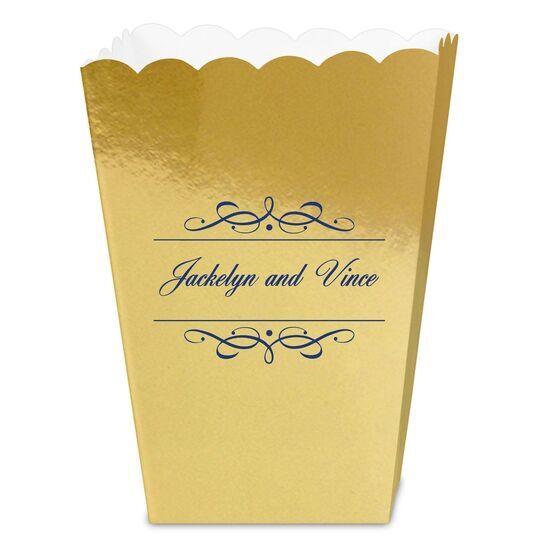 Royal Flourish Framed Names Mini Popcorn Boxes