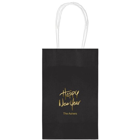 Fun Happy New Year Medium Twisted Handled Bags