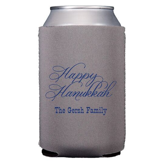 Elegant Happy Hanukkah Collapsible Huggers