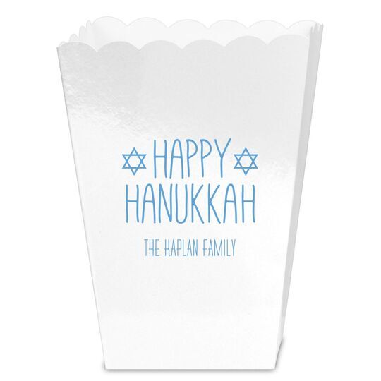 Hanukkah Jewish Stars Mini Popcorn Boxes