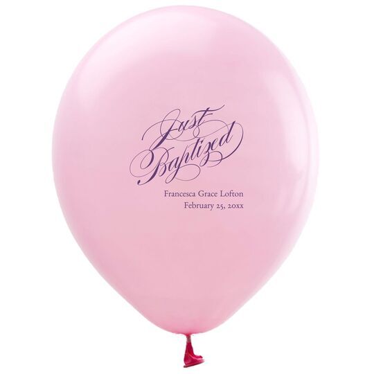 Romantic Just Baptized Latex Balloons