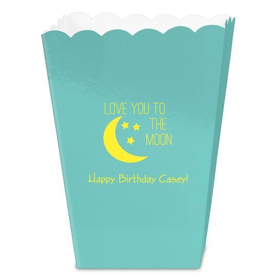 Love You To The Moon Mini Popcorn Boxes