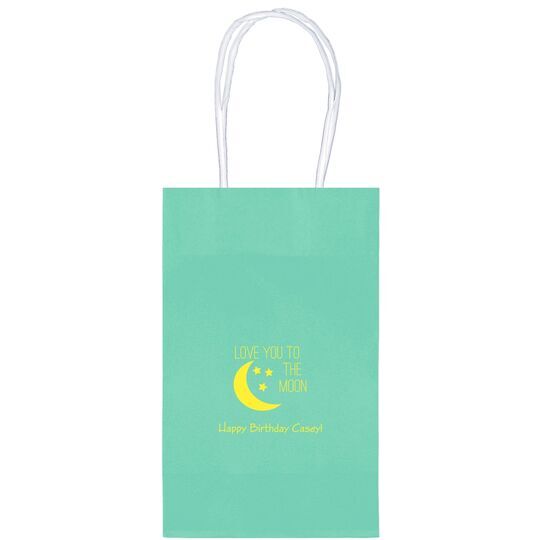 Love You To The Moon Medium Twisted Handled Bags