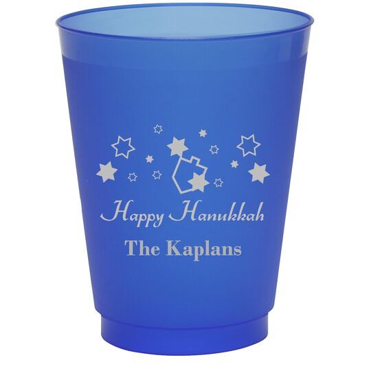 Happy Hanukkah Colored Shatterproof Cups