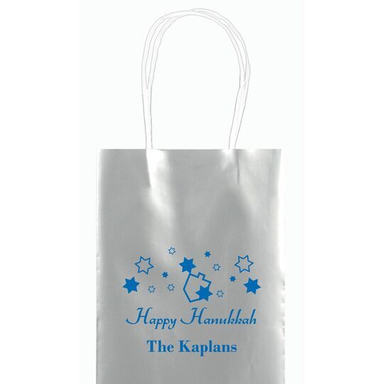Happy Hanukkah Mini Twisted Handled Bags