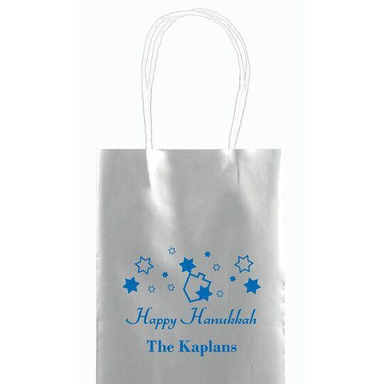 Happy Hanukkah Mini Twisted Handled Bags