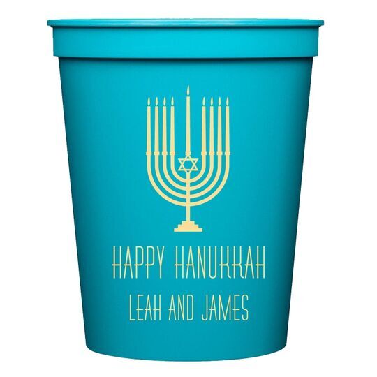 Happy Hanukkah Menorah Stadium Cups