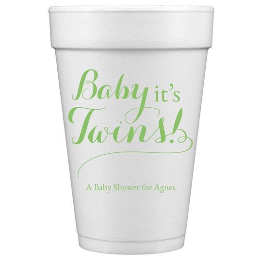 Baby It's Twins Styrofoam Cups