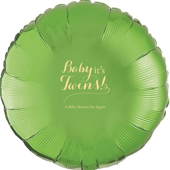 Baby It's Twins Mylar Balloons