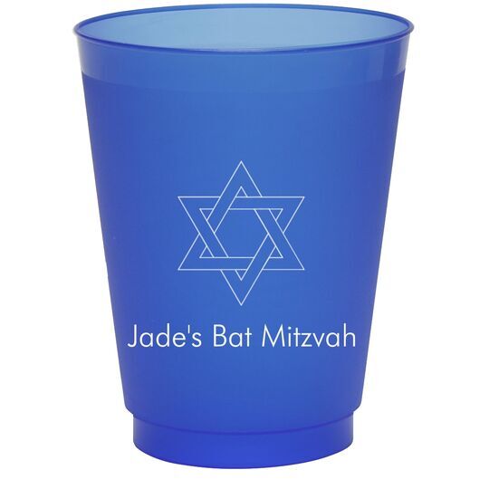 Interlocking Star of David Colored Shatterproof Cups