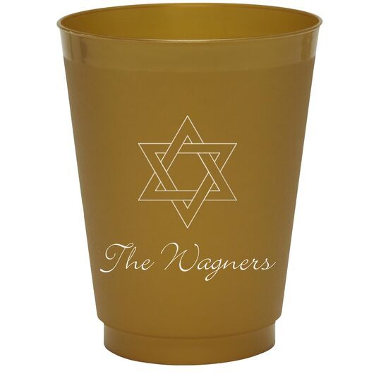 Interlocking Star of David Colored Shatterproof Cups