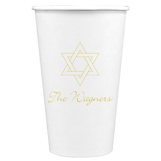 Interlocking Star of David Paper Coffee Cups