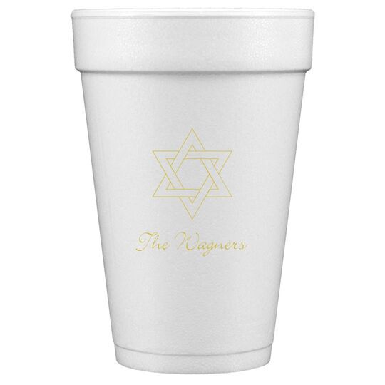 Interlocking Star of David Styrofoam Cups