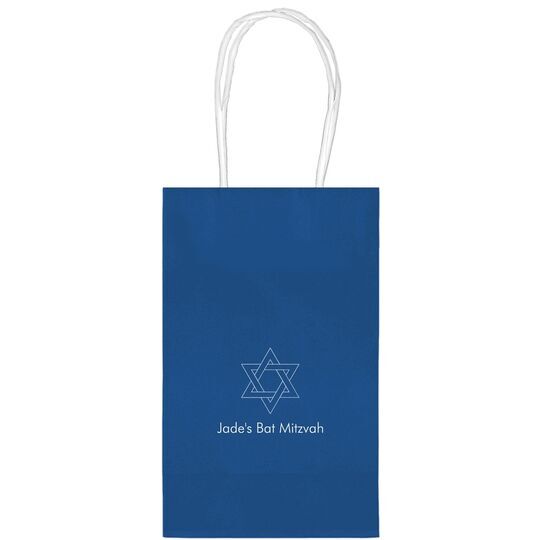 Interlocking Star of David Medium Twisted Handled Bags